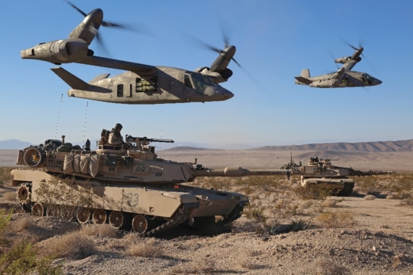 The Army awarded four contracts to industry to build technology demonstrators that will enable it to try out new capabilities in vertical lift. Bell Helicopter’s V-280 Valor demonstrator has logged more than 80 flight hours to date. (Photo by Bell Helicopter)