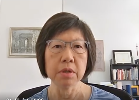 6月14日,加拿大国会议员、学者以及其他专家参加圆桌会议,呼吁正在加拿大参加G7峰会的七国集团发声和行动、帮助制止中共活摘法轮功学员器官的行径。图为Maria Cheung。(视频截图)