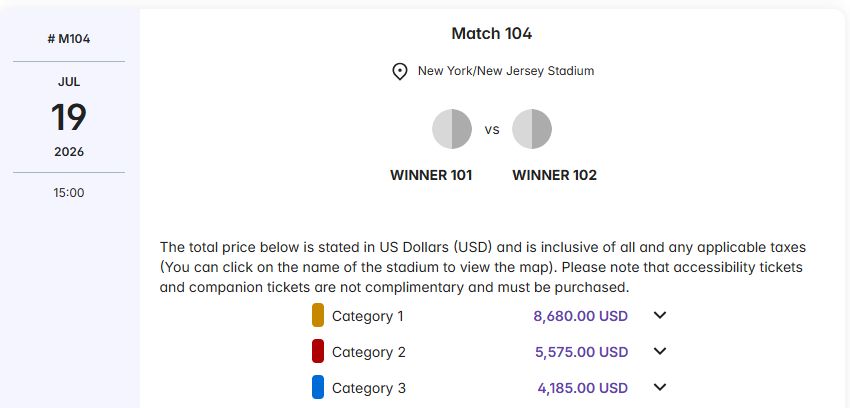 世界杯官方票价震惊球迷 国际足联被指榨干粉丝